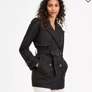 Jou Jou Double-Breasted Belted Trench Coat